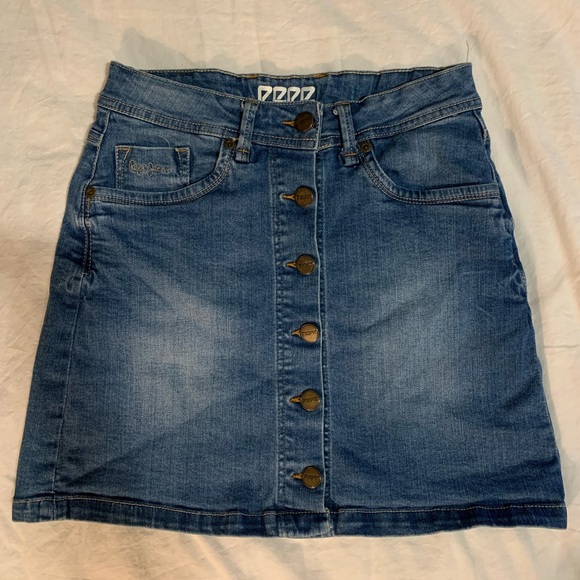 PEPE JEANS BUTTON UP DENIM SKIRT SIZE S - Picture 1 of 6